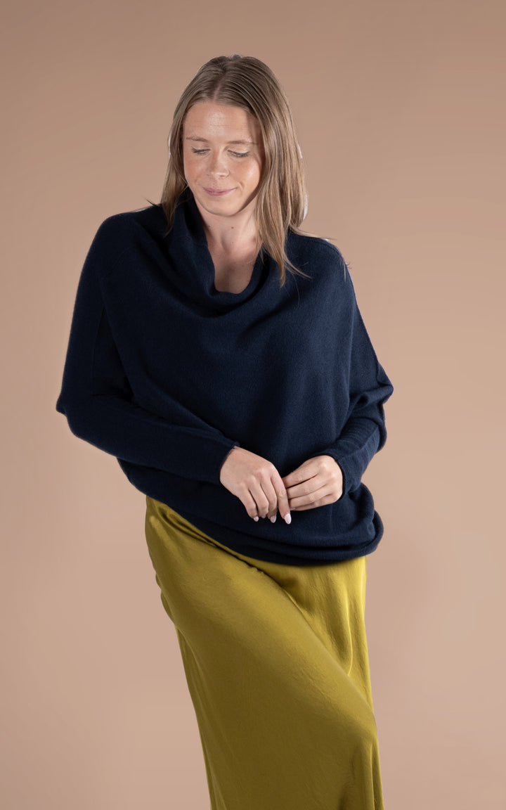 Saffron Asymmetric Jumper | Navy