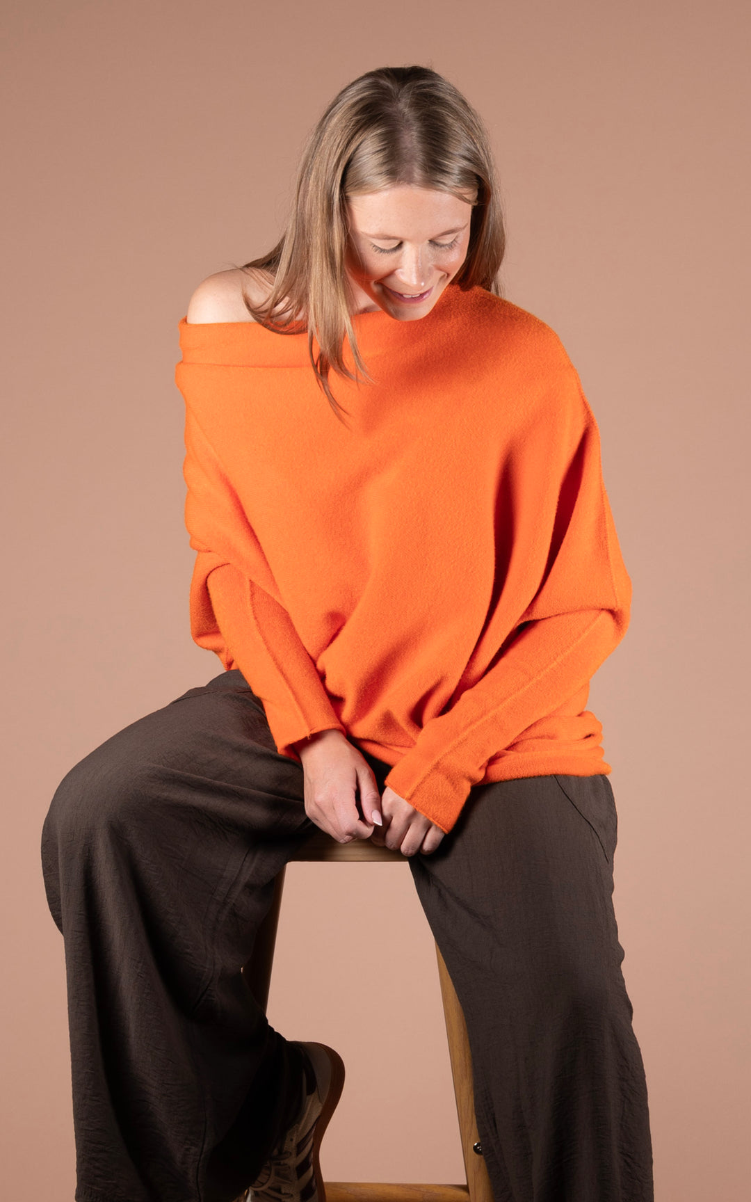 Saffron Asymmetric Jumper | Orange