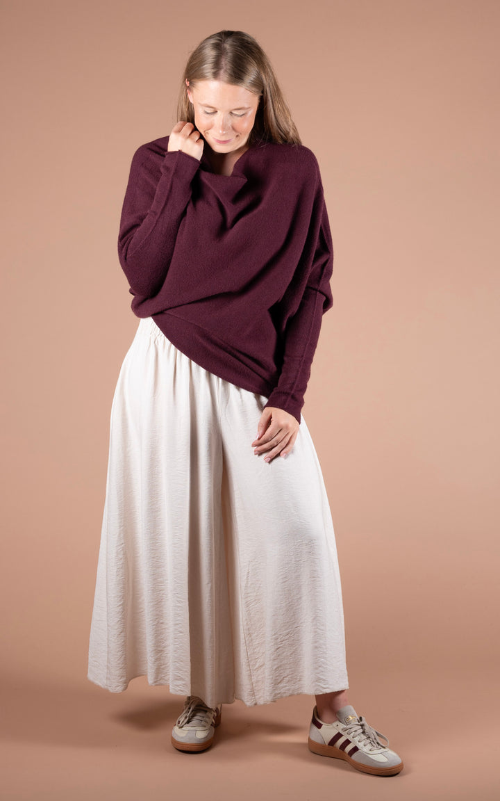 Saffron Asymmetric Jumper | Plum