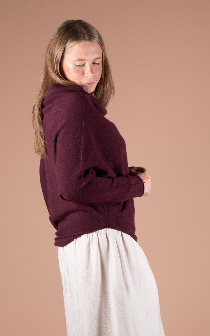 Saffron Asymmetric Jumper | Plum