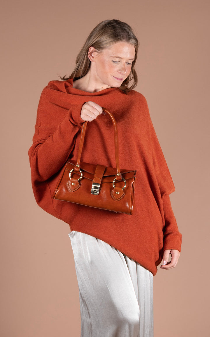 Saffron Asymmetric Jumper | Rust