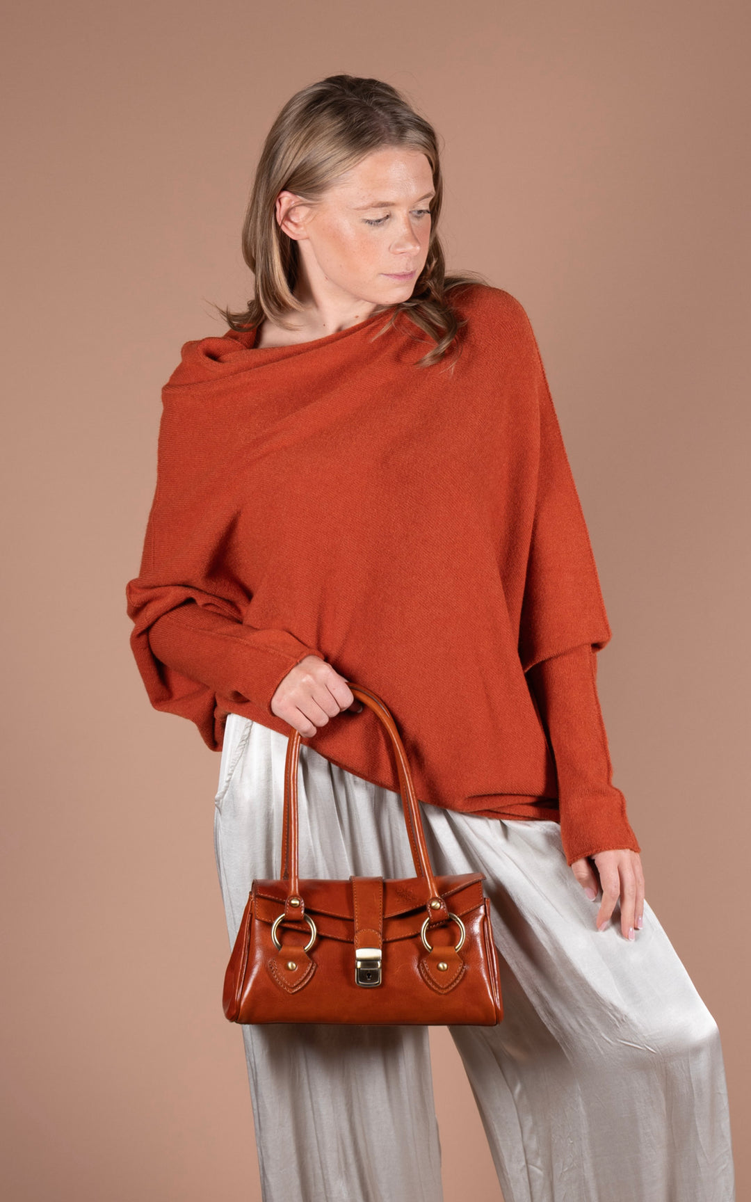 Saffron Asymmetric Jumper | Rust