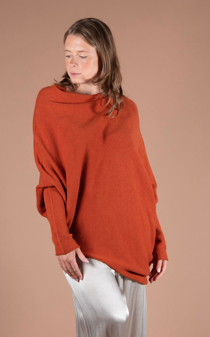 Saffron Asymmetric Jumper | Rust