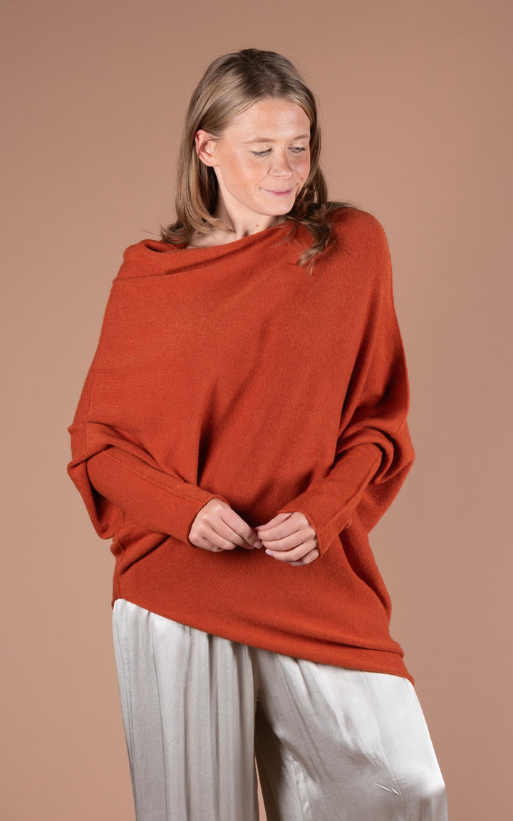 Saffron Asymmetric Jumper | Rust