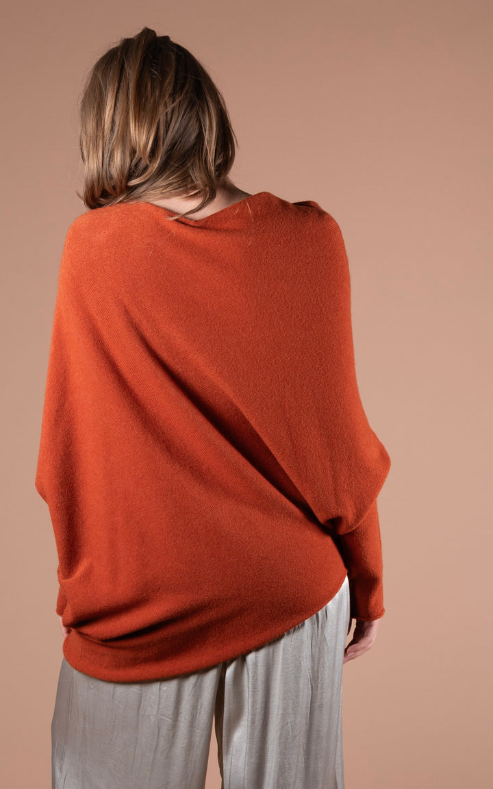 Saffron Asymmetric Jumper | Rust