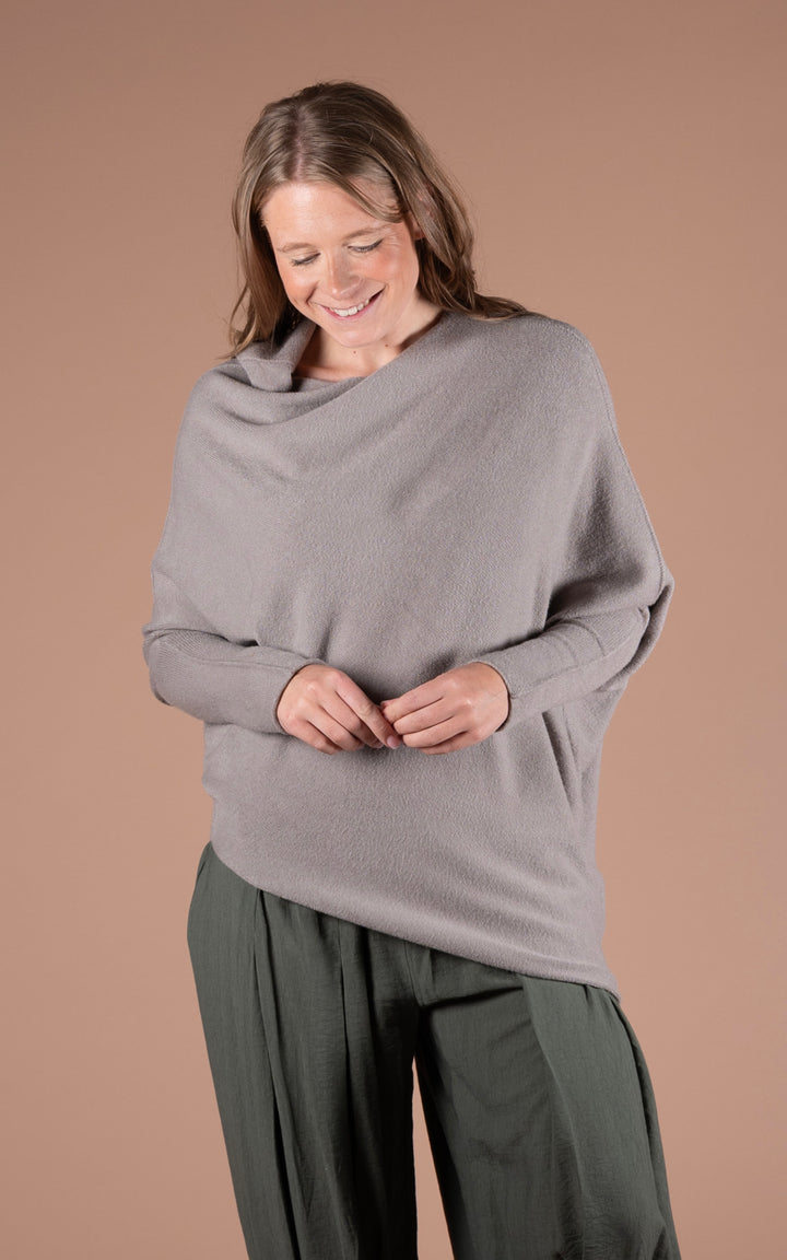 Saffron Asymmetric Jumper | Taupe