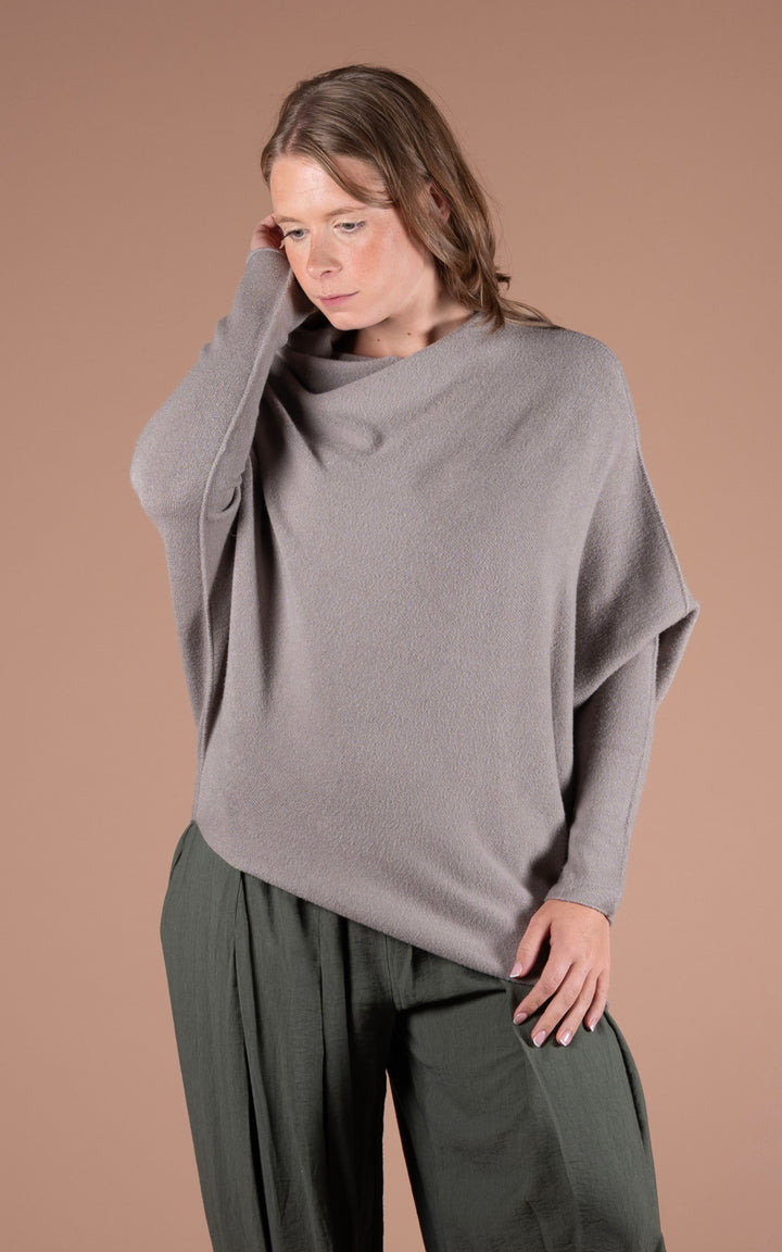 Saffron Asymmetric Jumper | Taupe