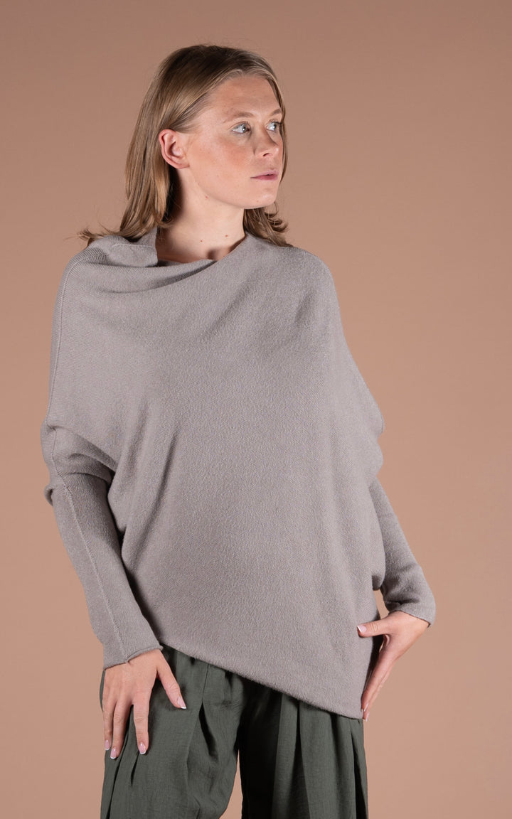 Saffron Asymmetric Jumper | Taupe