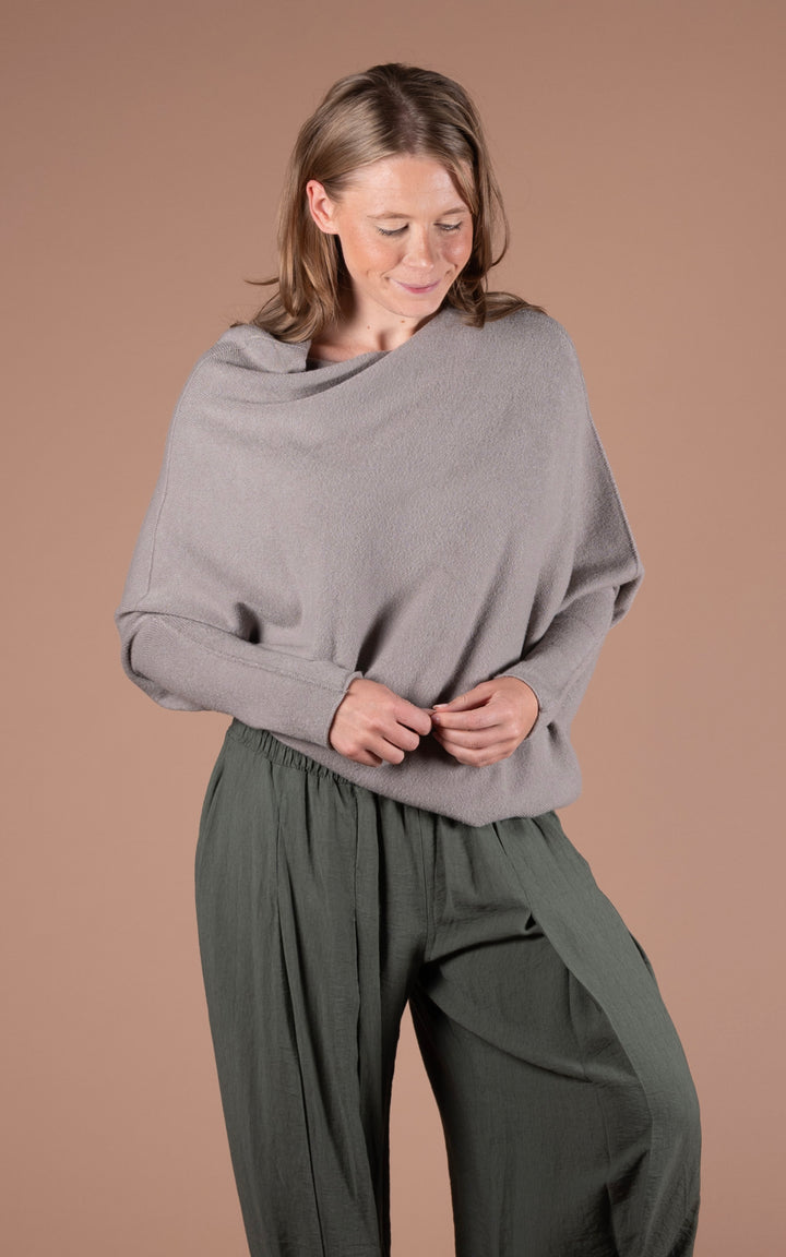 Saffron Asymmetric Jumper | Taupe