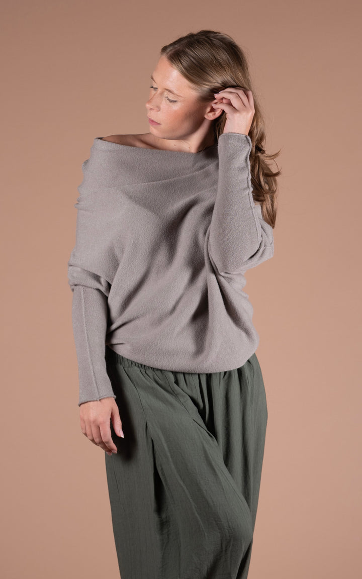 Saffron Asymmetric Jumper | Taupe