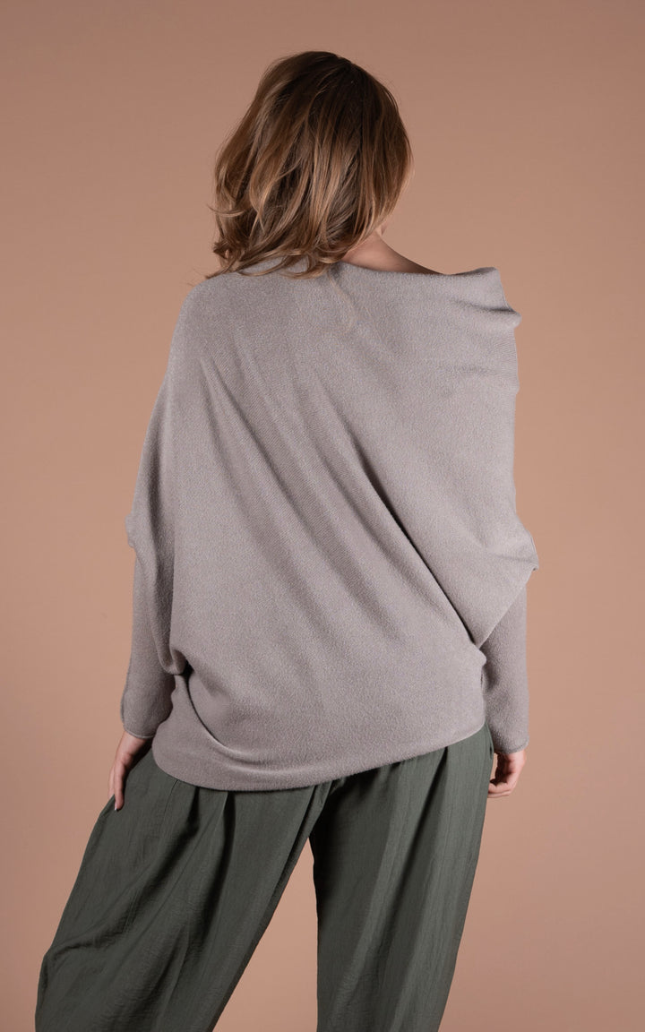Saffron Asymmetric Jumper | Taupe
