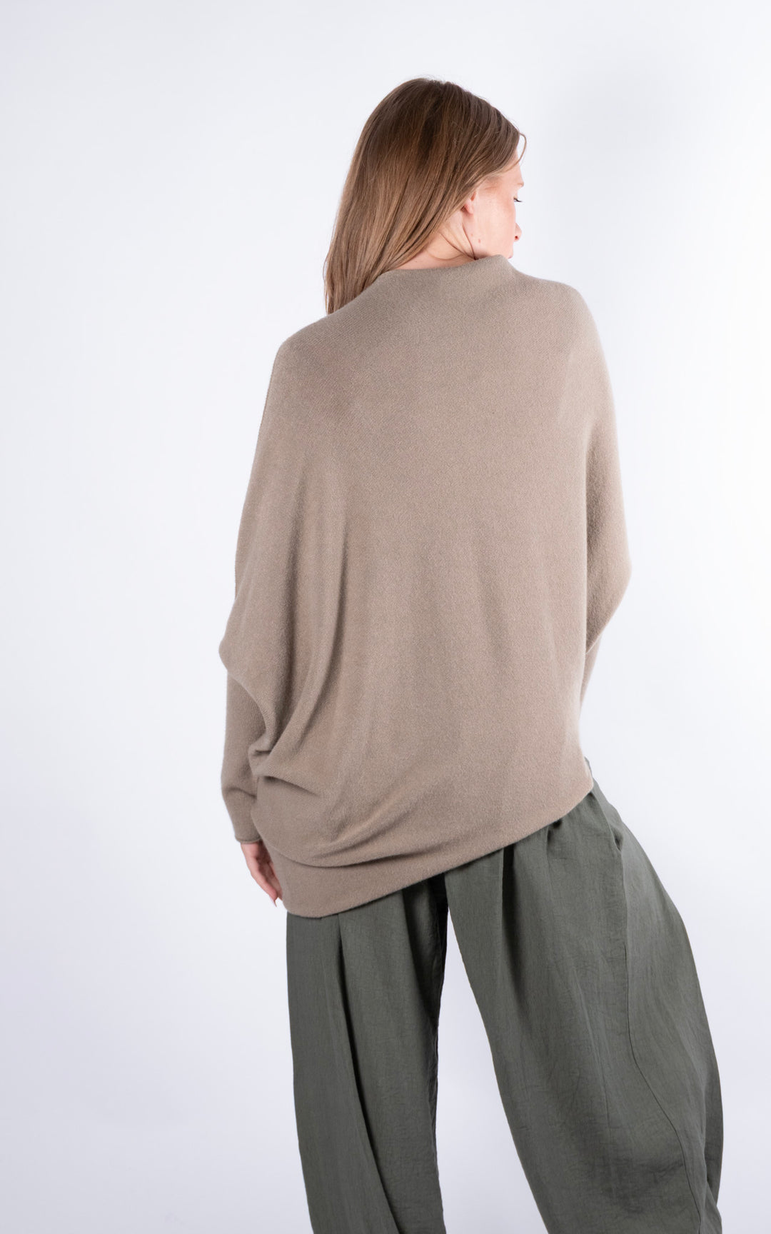 Saffron Asymmetric Jumper | Taupe