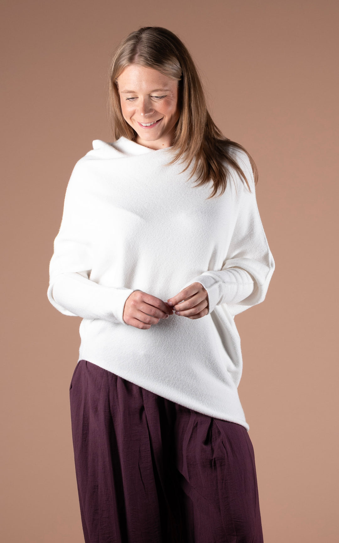 Saffron Asymmetric Jumper | White