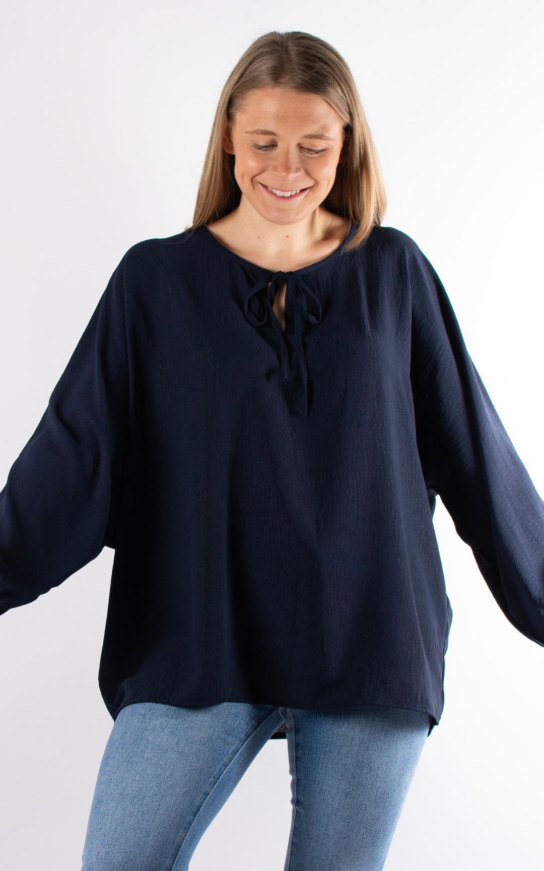 Samantha long Sleeve Top | Navy