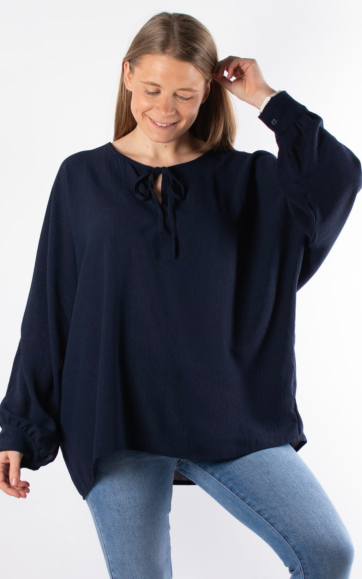 Samantha long Sleeve Top | Navy
