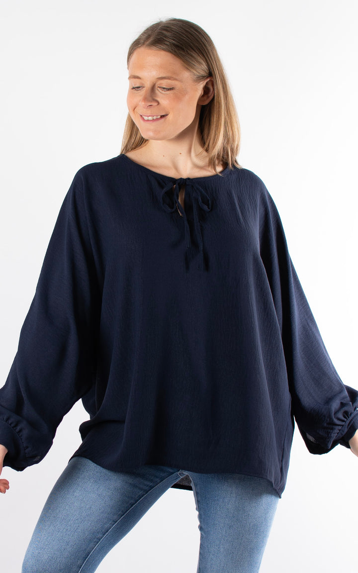Samantha long Sleeve Top | Navy