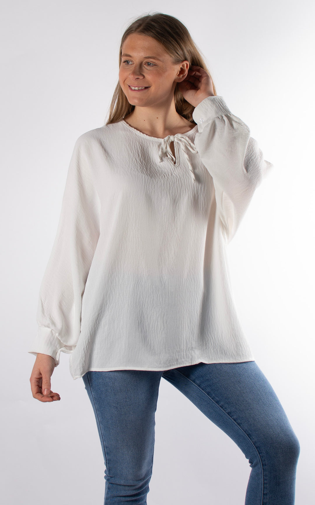Samantha long Sleeve Top | White