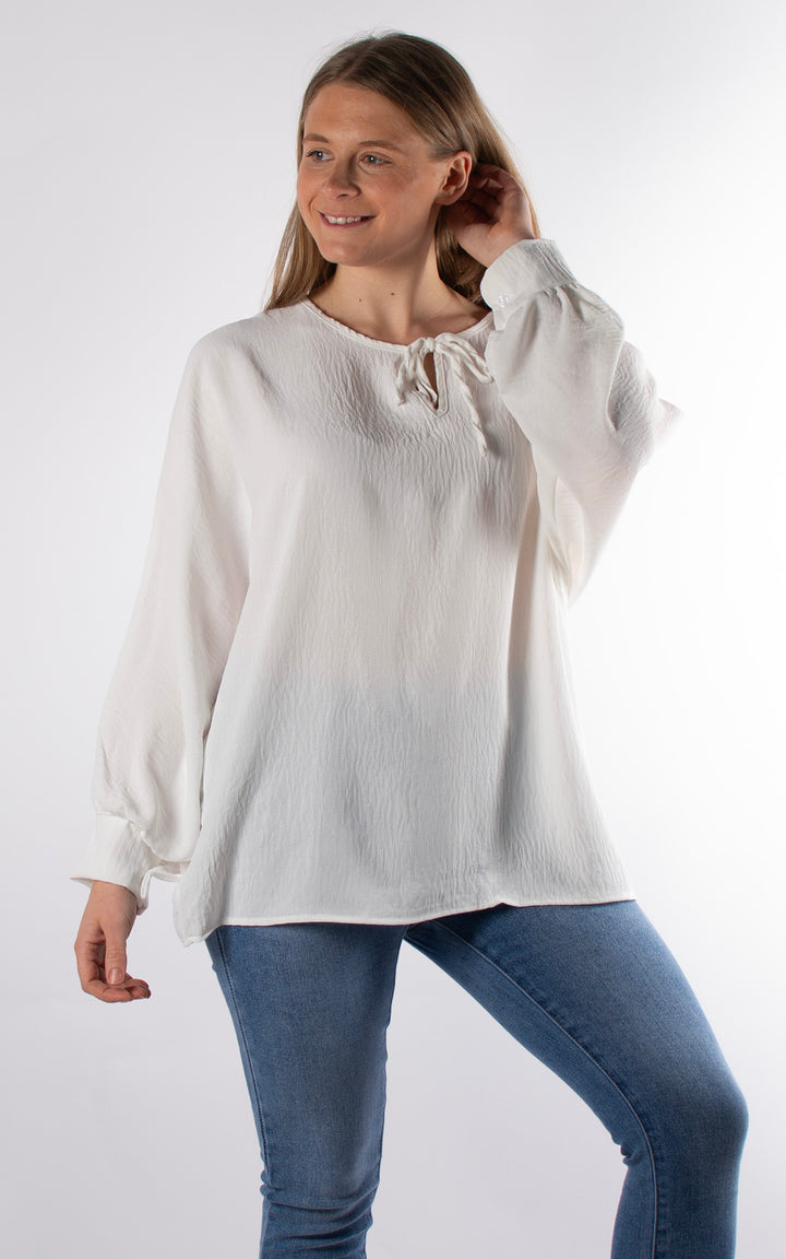 Samantha long Sleeve Top | White