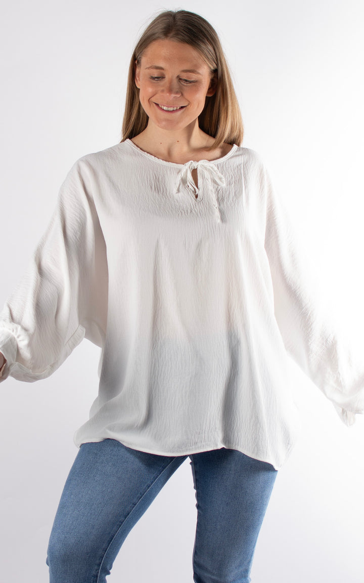 Samantha long Sleeve Top | White