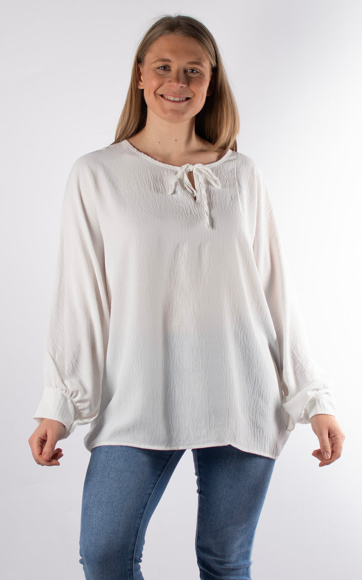 Samantha long Sleeve Top | White