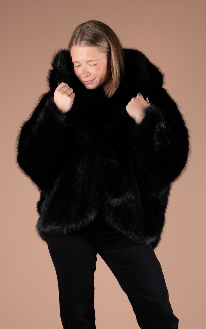 Samara Faux Fur Coat | Black