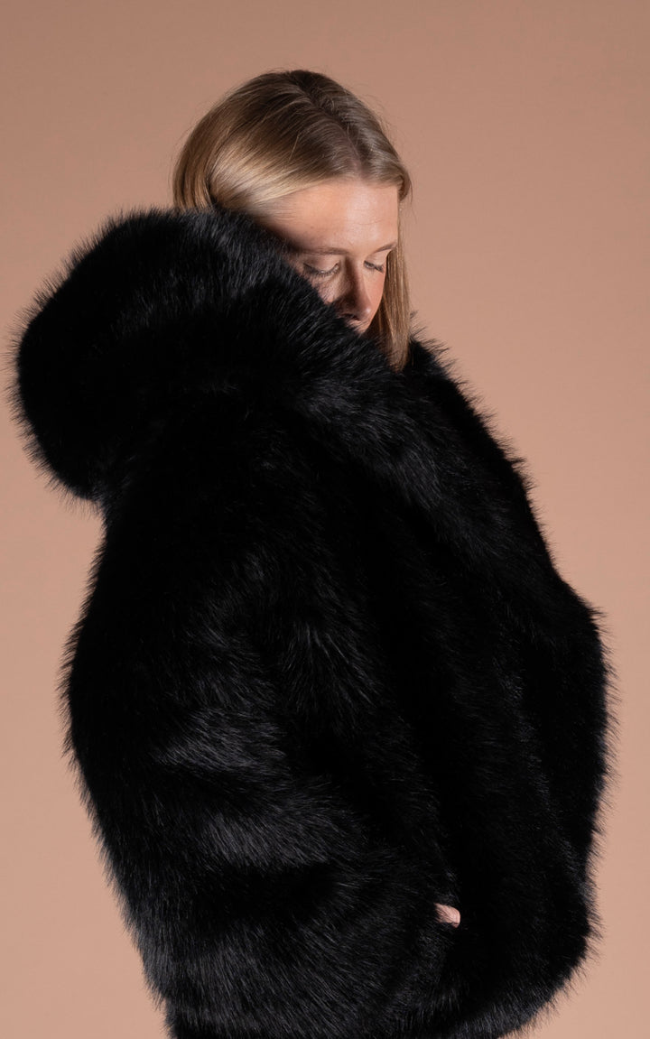 Samara Faux Fur Coat | Black