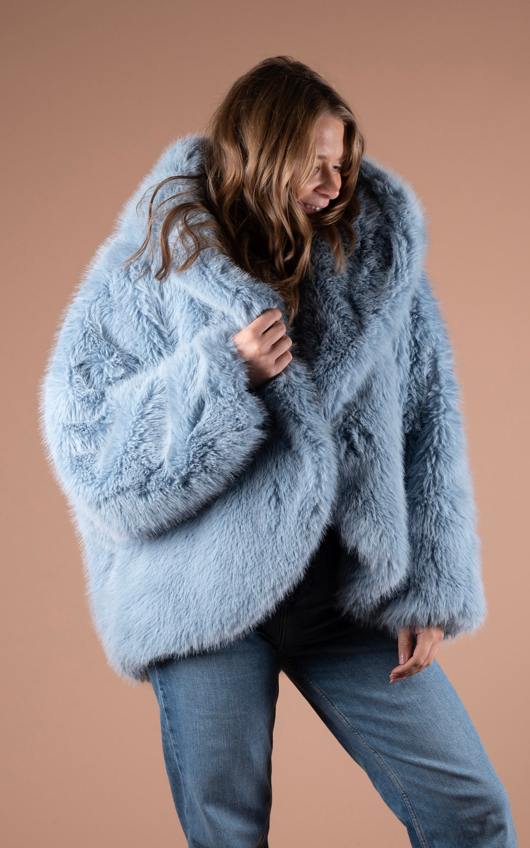 Samara Faux Fur Coat | Blue
