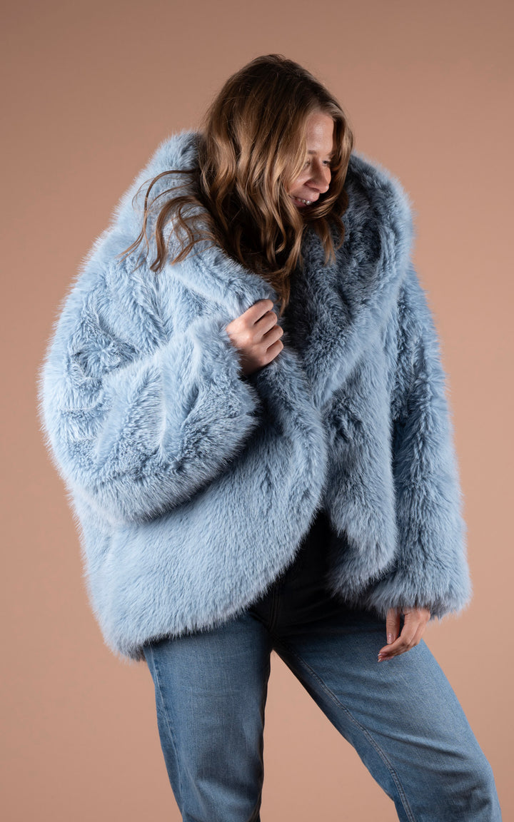 Samara Faux Fur Coat | Blue