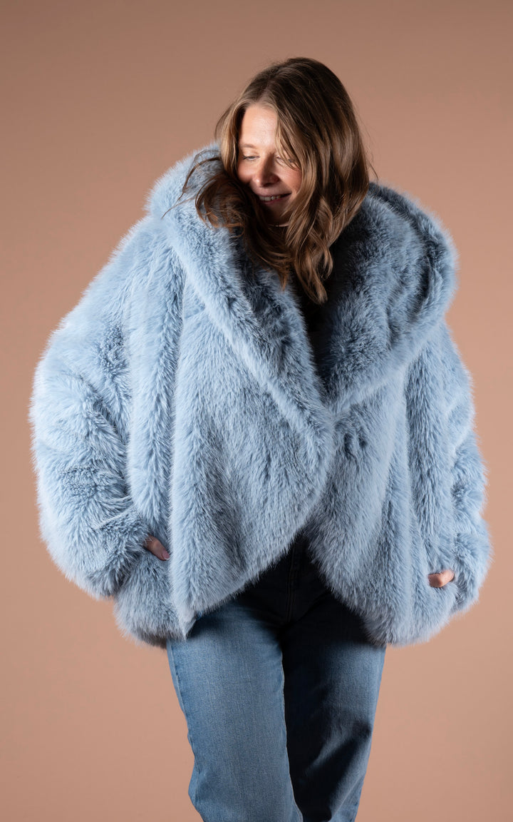 Samara Faux Fur Coat | Blue