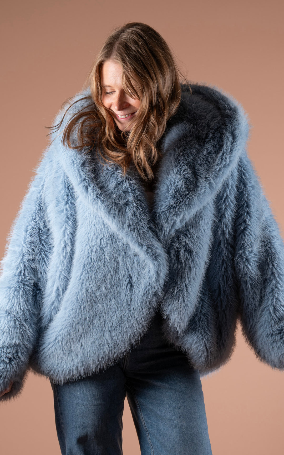 Samara Faux Fur Coat | Blue