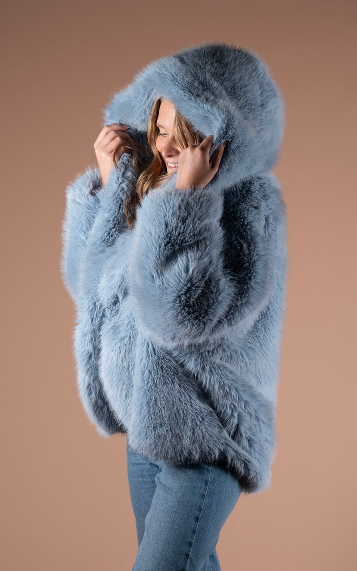 Samara Faux Fur Coat | Blue