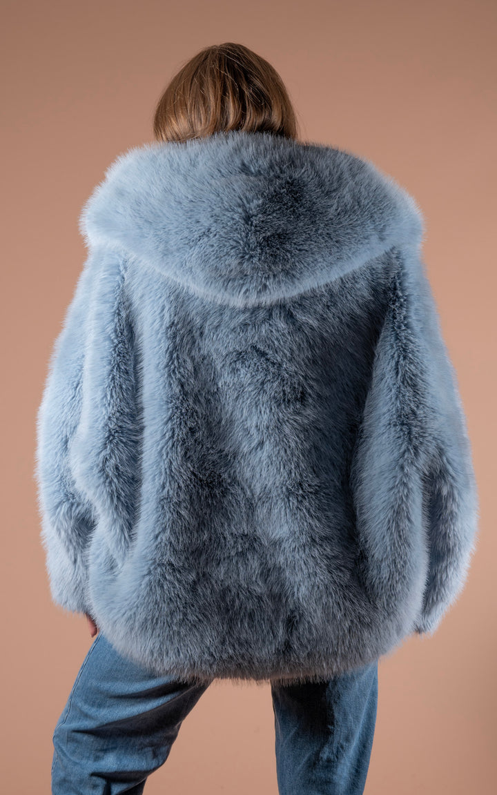 Samara Faux Fur Coat | Blue