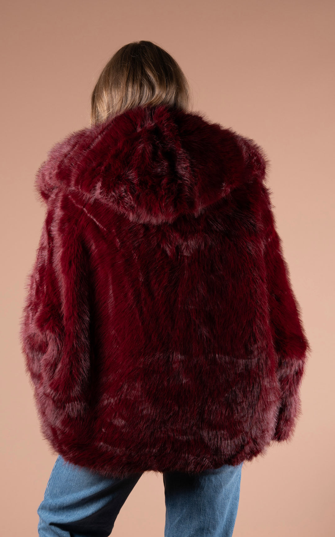 Samara Faux Fur Coat | Burgundy
