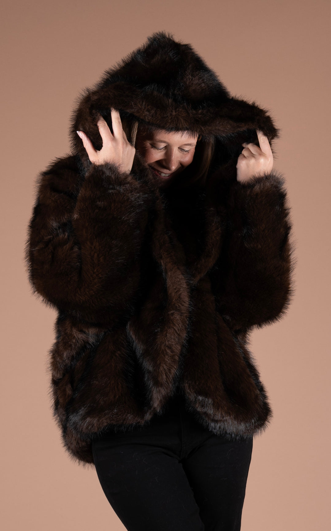Samara Faux Fur Coat | Chocolate