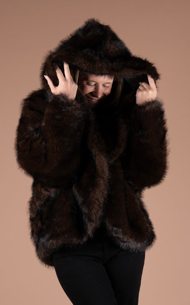 Samara Faux Fur Coat | Chocolate