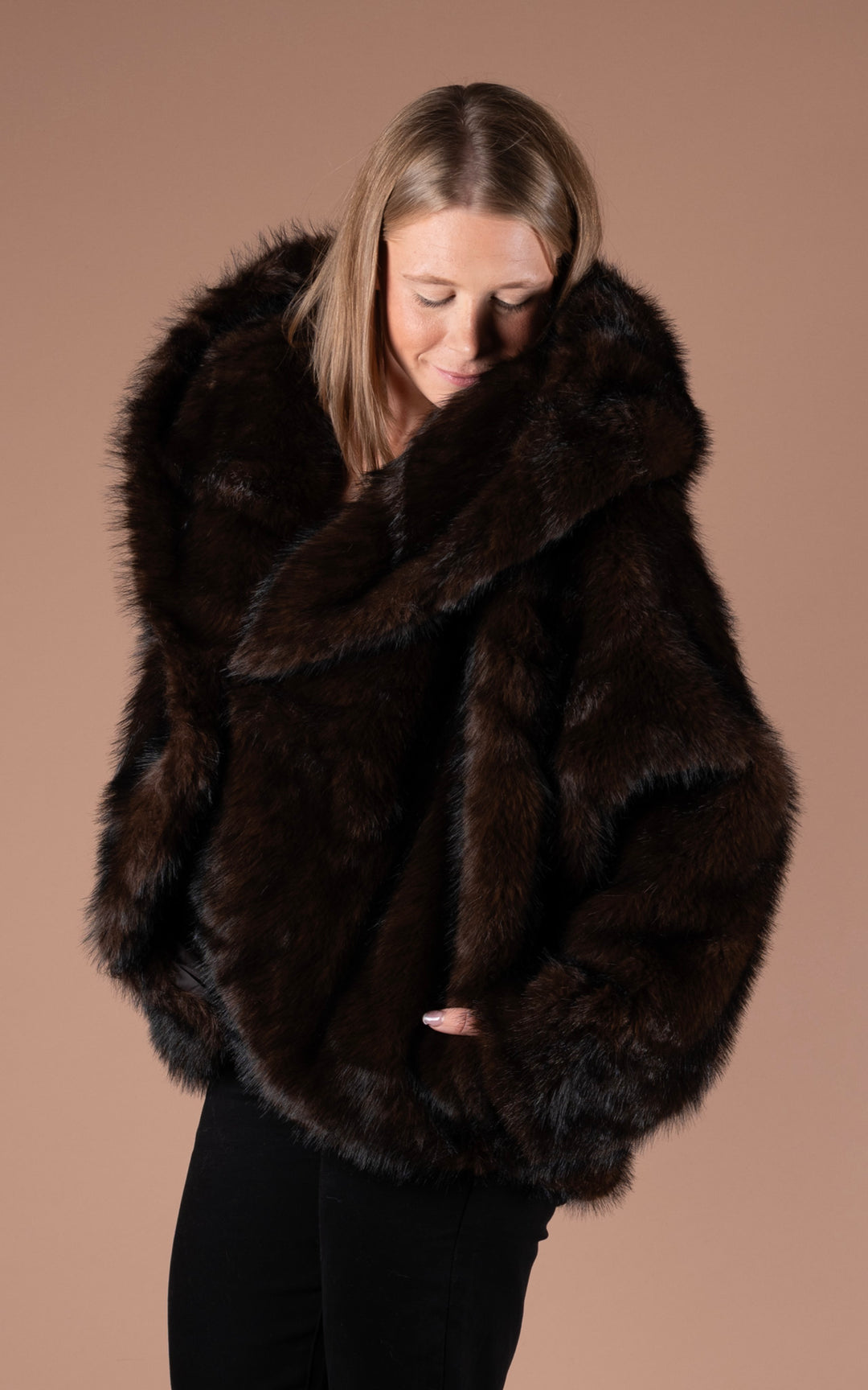 Samara Faux Fur Coat | Chocolate