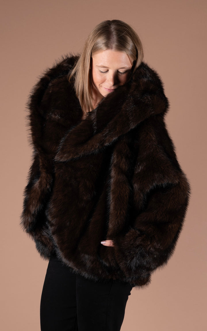 Samara Faux Fur Coat | Chocolate