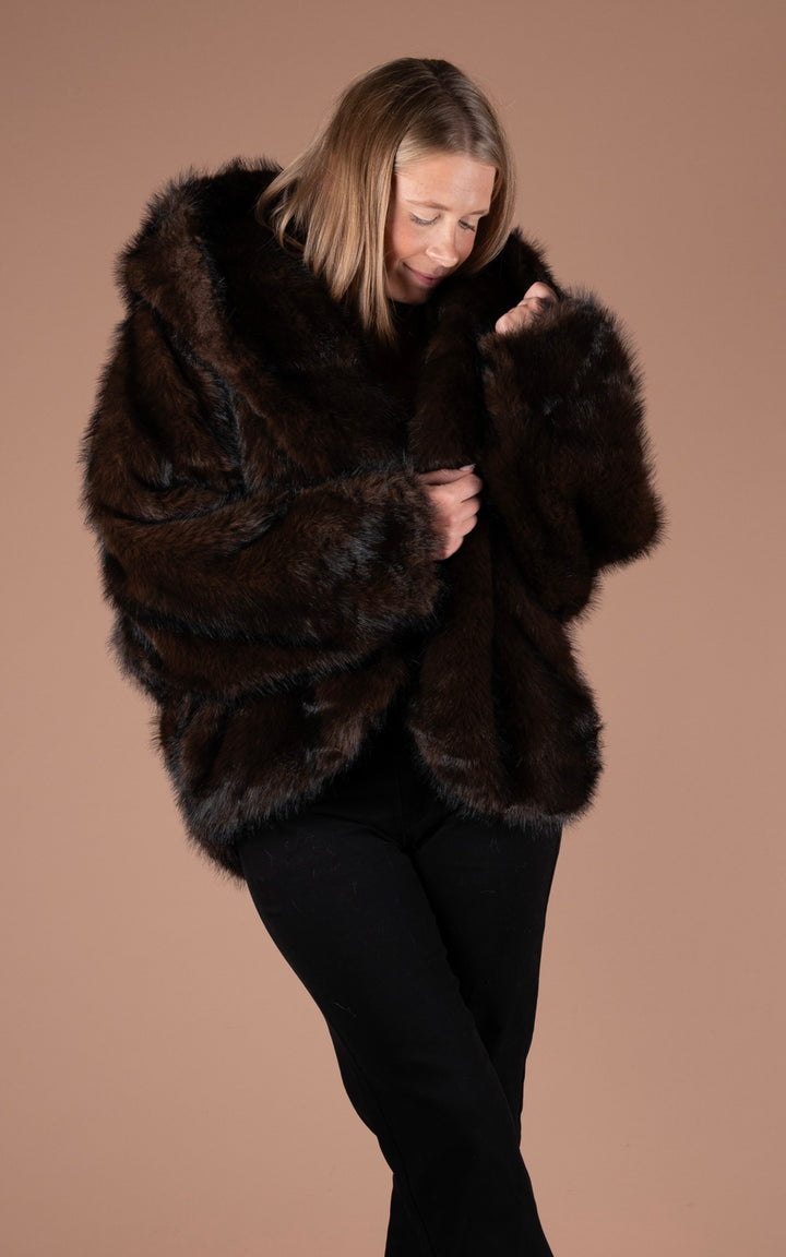 Samara Faux Fur Coat | Chocolate