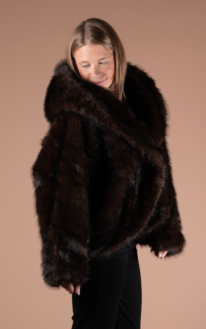 Samara Faux Fur Coat | Chocolate