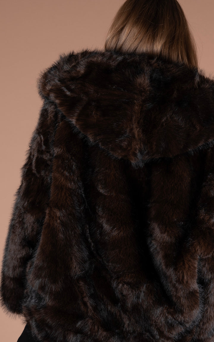 Samara Faux Fur Coat | Chocolate