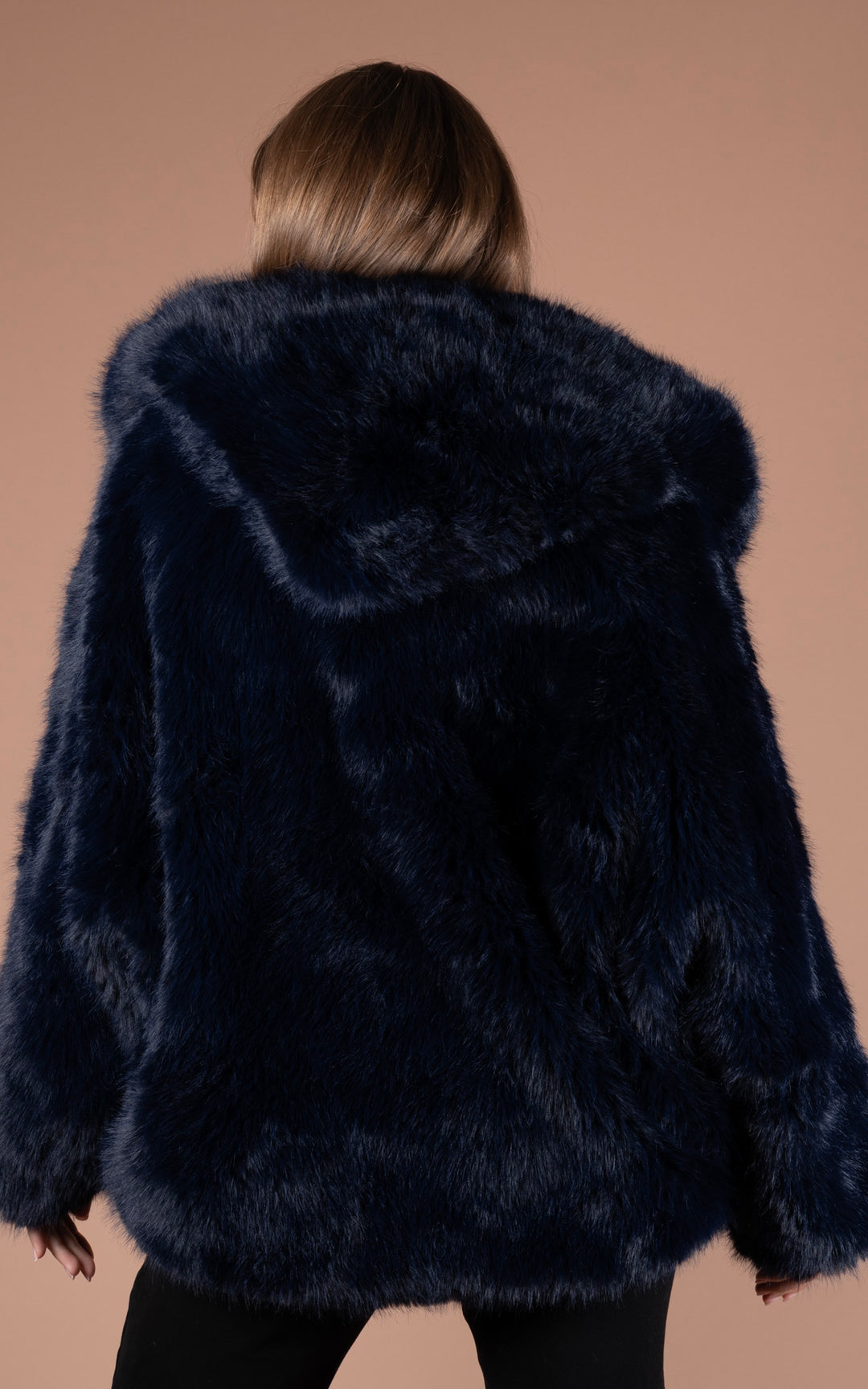 Samara Faux Fur Coat | Navy