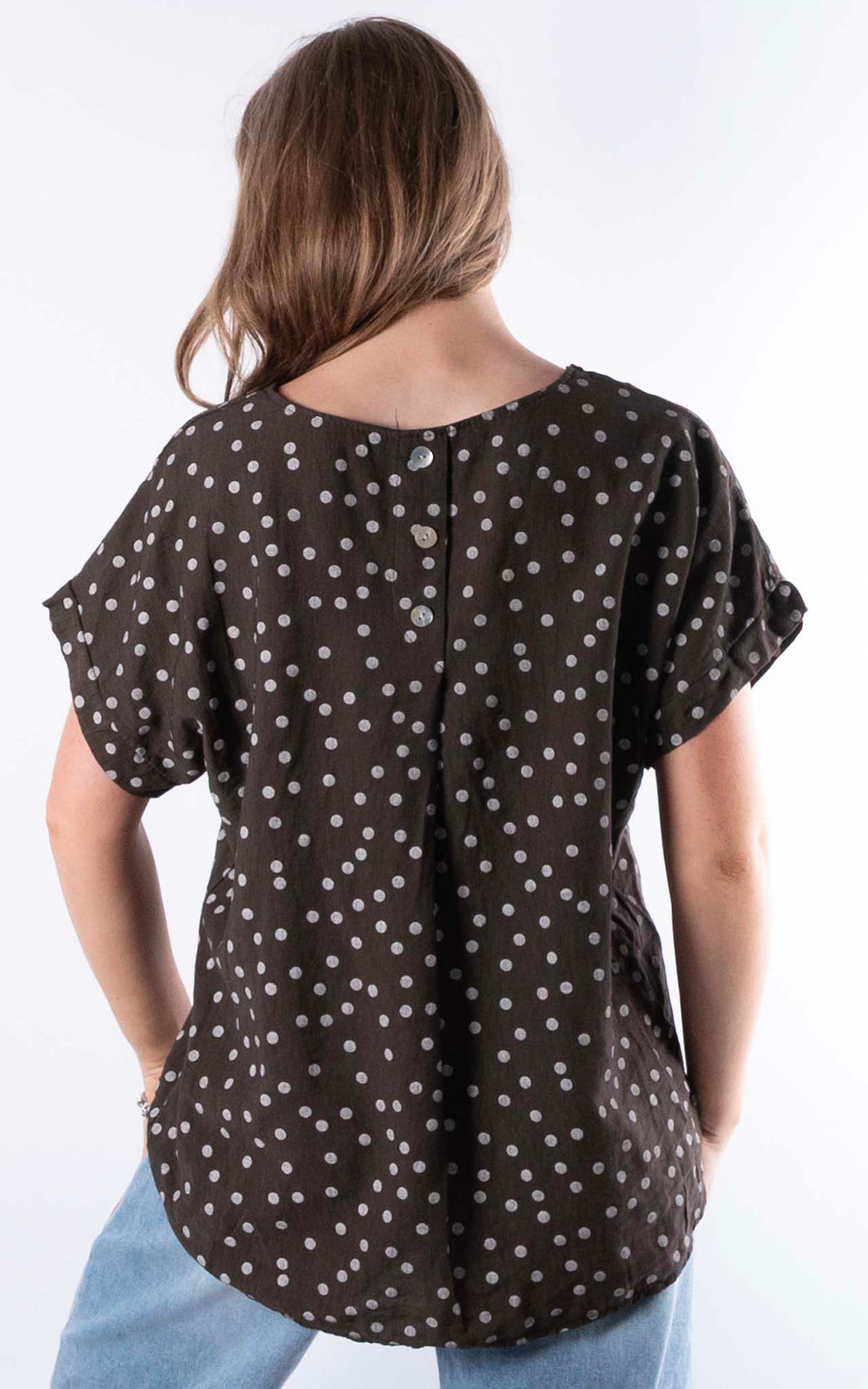 Sasha Polka Dot Top | Chocolate