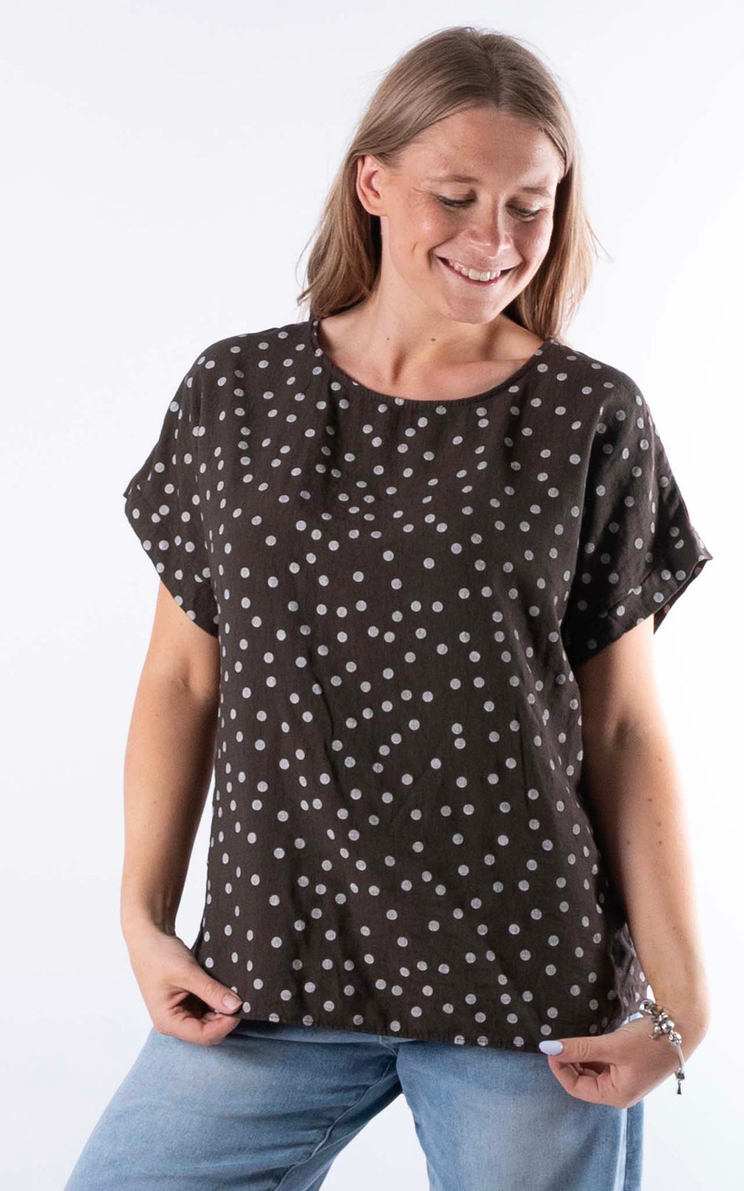 Sasha Polka Dot Top | Chocolate
