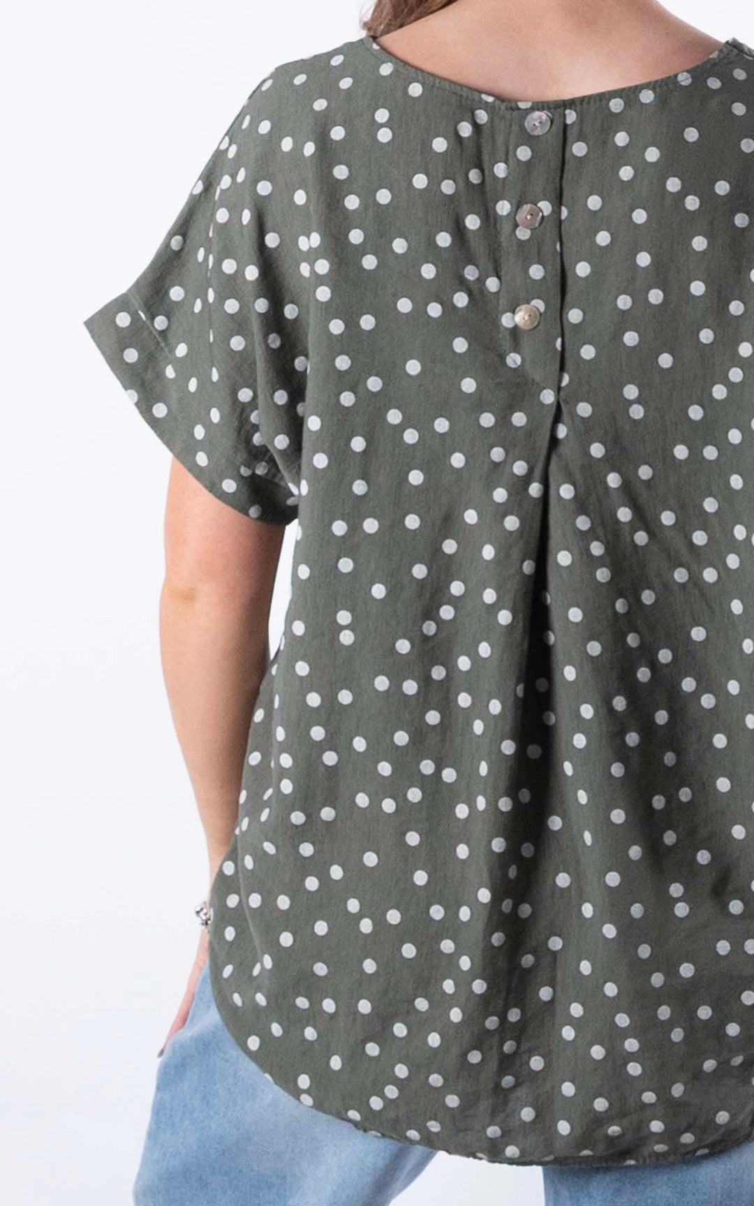 Sasha Polka Dot Top | Khaki