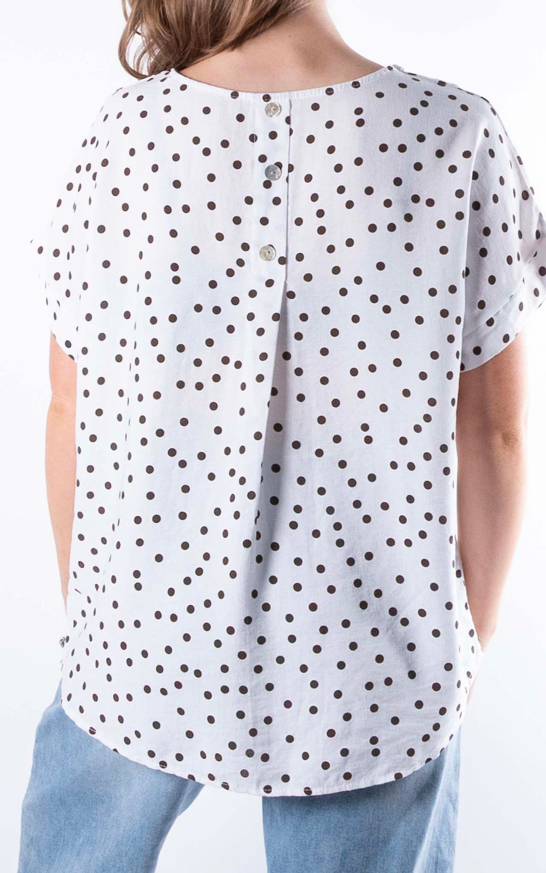 Sasha Polka Dot Top | White