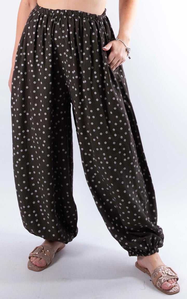 Sasha Polka Dot Trousers | Chocolate