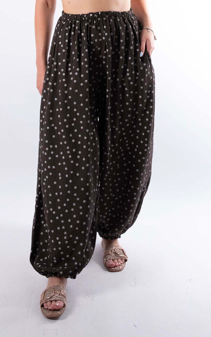 Sasha Polka Dot Trousers | Chocolate