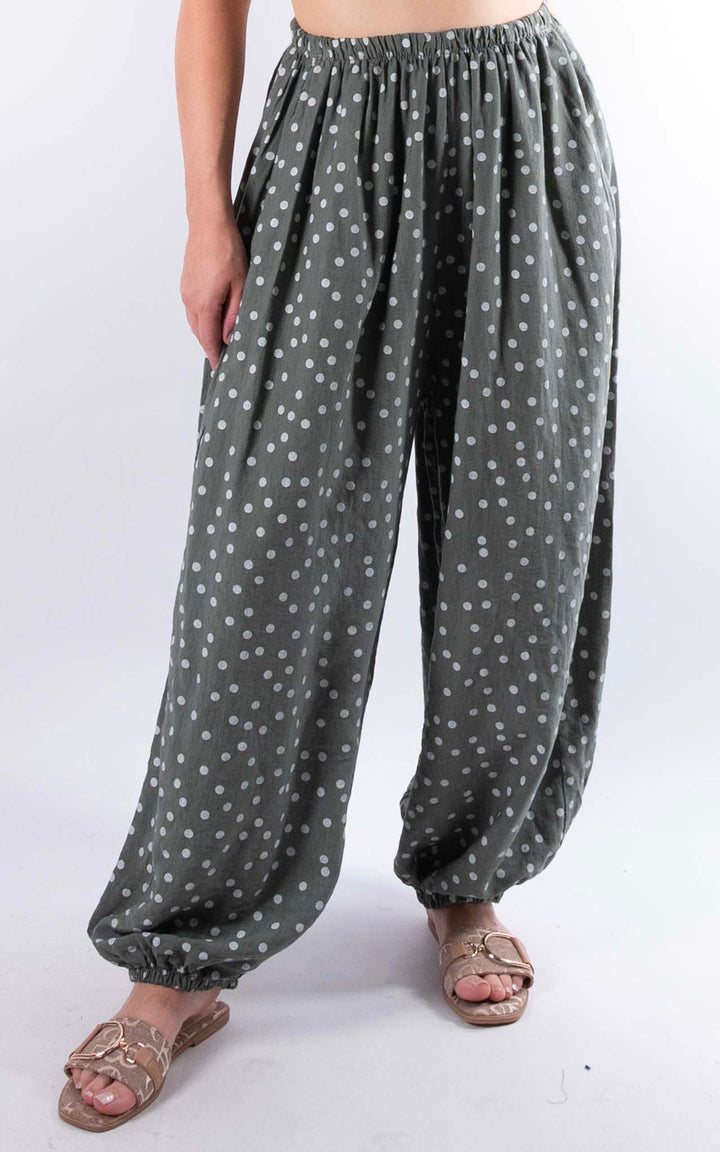 Sasha Polka Dot Trousers | Khaki