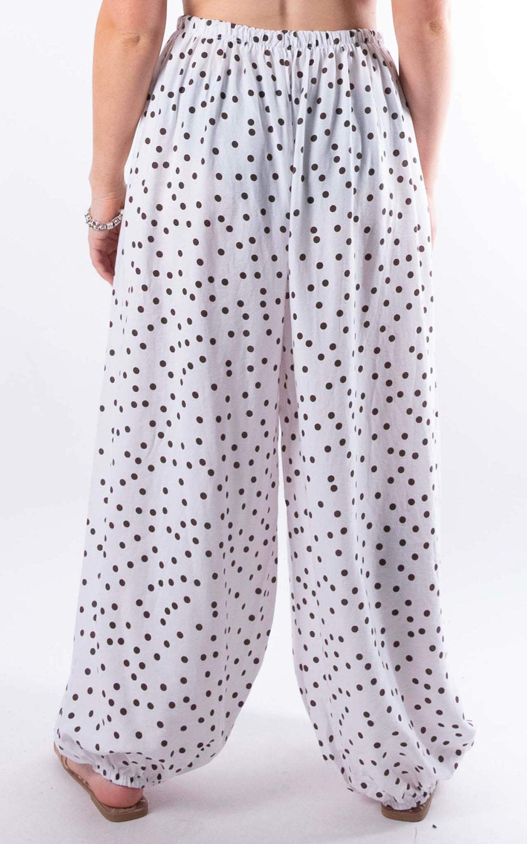 Sasha Polka Dot Trousers | White