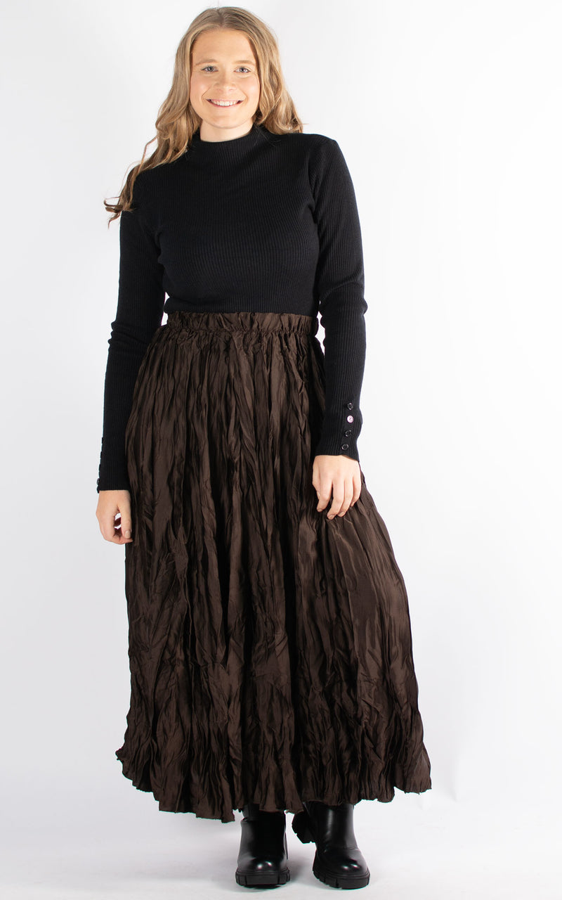Satin Skirt | Brown